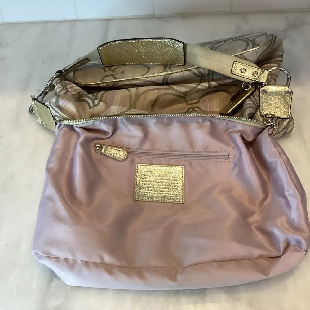 Coach Bag Purse Handbag Pocketbook Hobo F17209 Signature Plaid Bag Multicolor - Picture 11 of 15